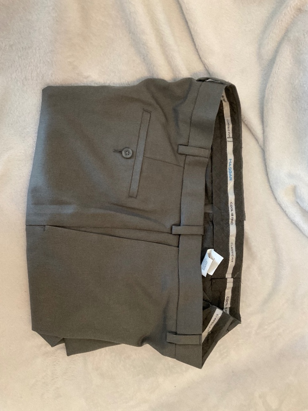 Men's lightweight expandable waist Haggar trousers